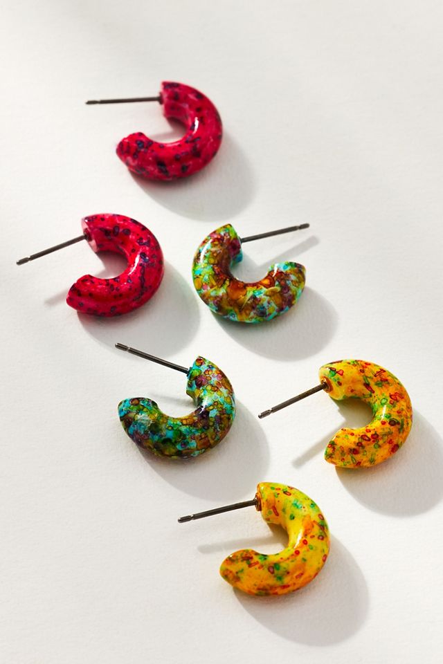 Splatter Paint Small Hoop Earrings #1