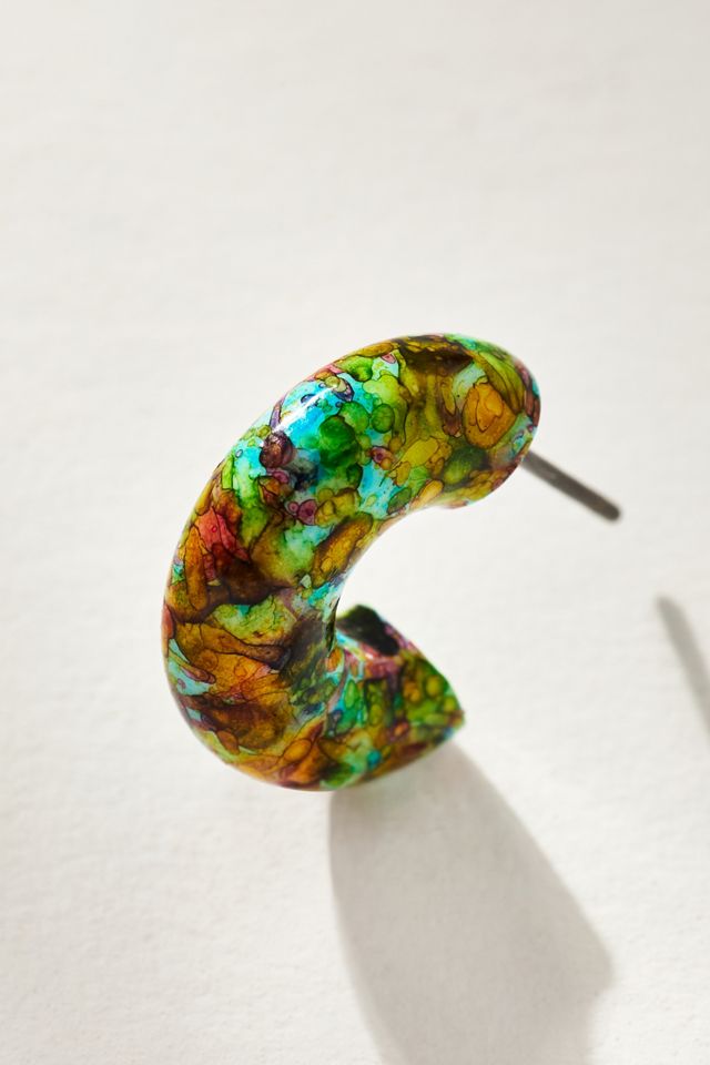 Splatter Paint Small Hoop Earrings #2