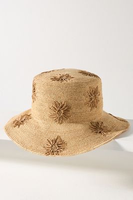 Sensi Studio Flower Crocheted Lampshade Bucket Hat Sensi Studio Classic Crochet Lampshade Hat - Neutrals Hats  main image 4