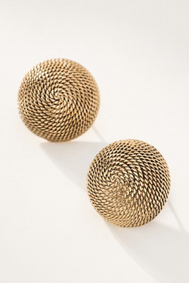 By Anthropologie Round Swirl Post Earrings In Gold