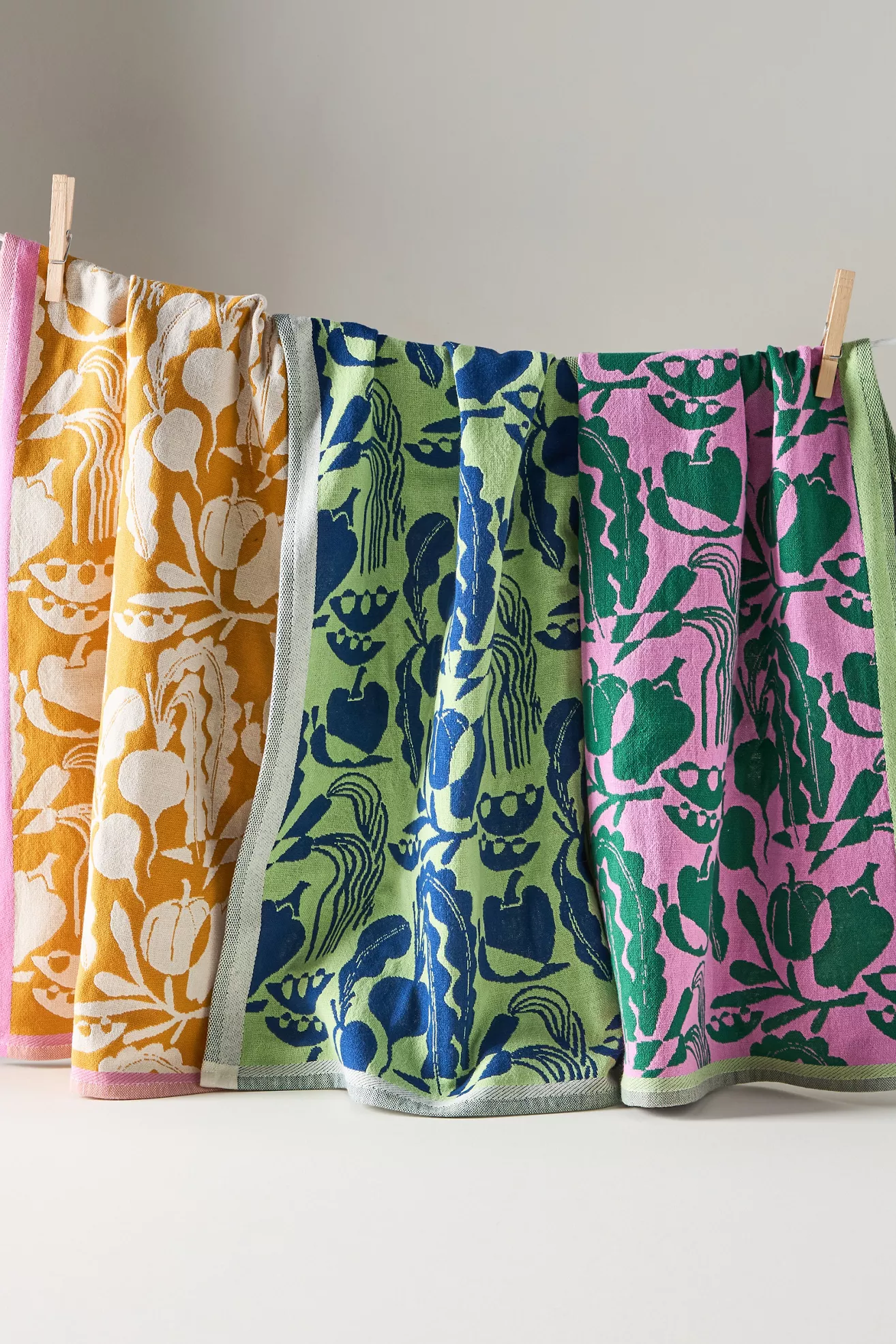 Vegetable Jacquard Dish Towels, Set of 3