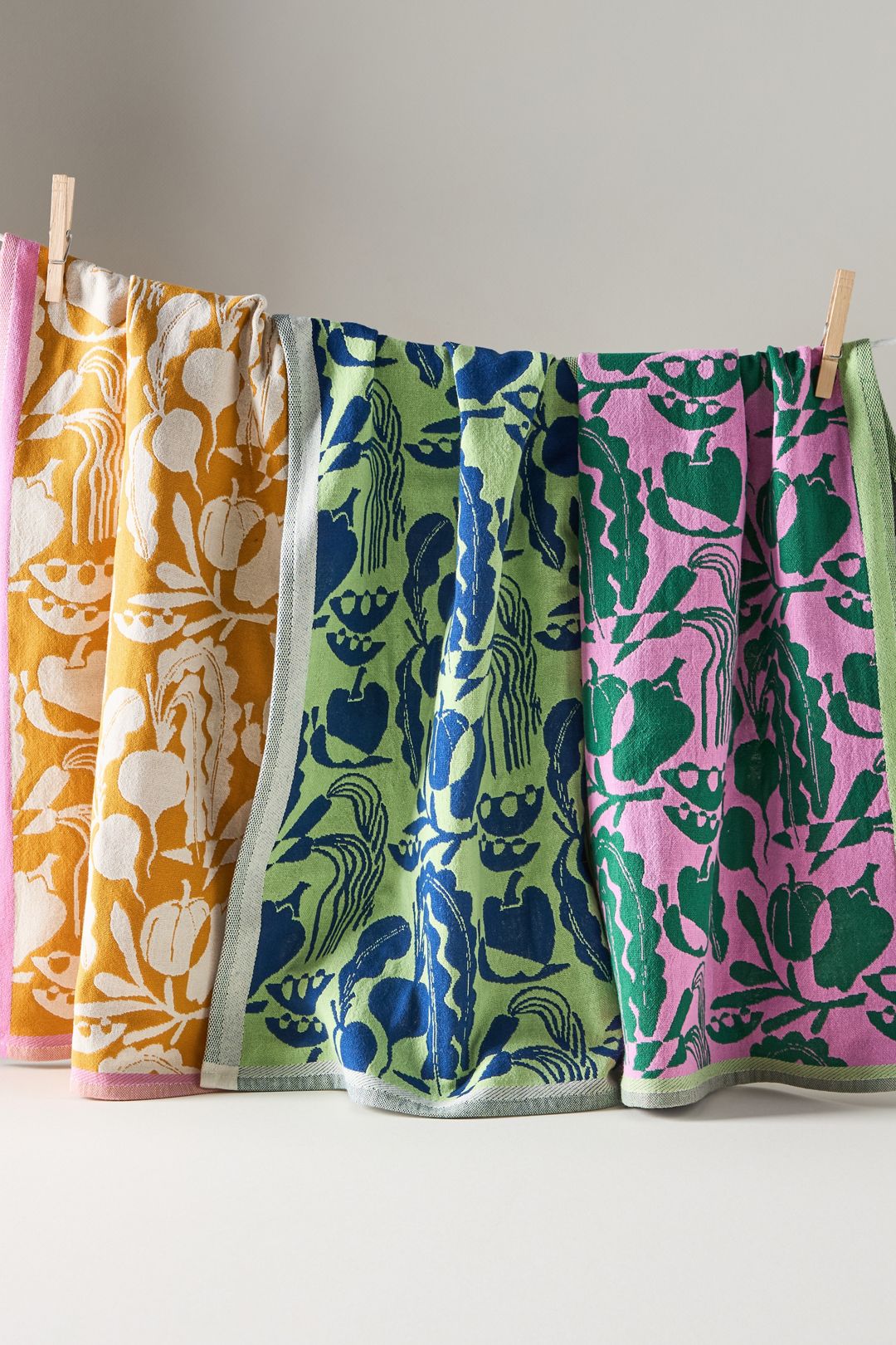 Vegetable Jacquard Dish Towels, Set of 3 - Multi, Standard, Set Of 3