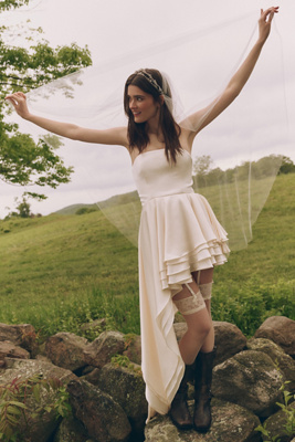 Bronx and Banco Tulum Strapless Asymmetric Ruffle Dress | Anthropologie