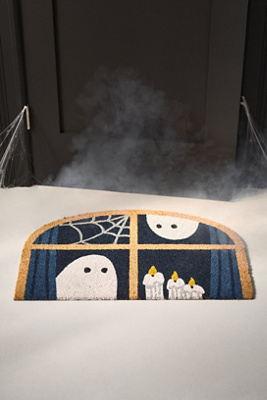 Anthropologie Ghosts Shaped Coir Printed Doormat In Multi