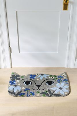 Ginnie Cat-Shaped Coir Printed Doormat