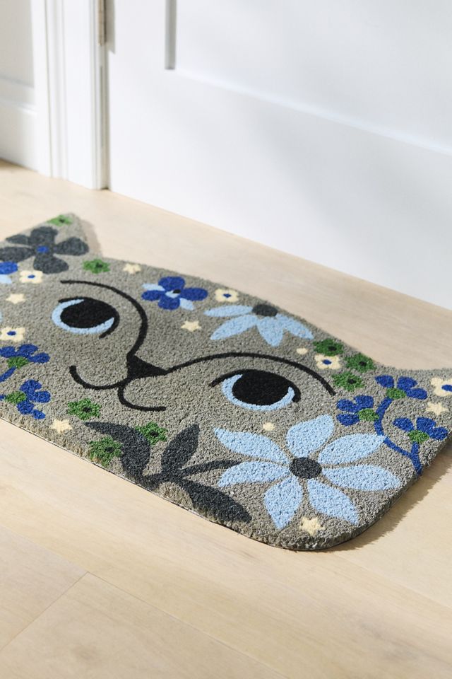 Ginnie Cat-Shaped Coir Printed Doormat #1
