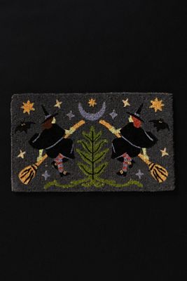 Mystic Cat Plum Coir Printed Doormat
