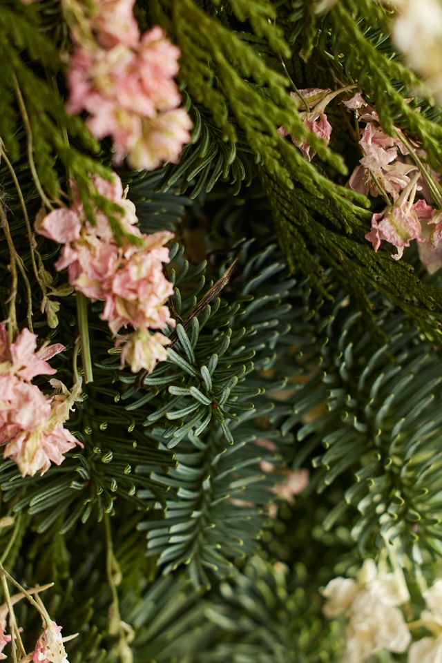 Fresh Evergreen + Larkspur Wreath #1