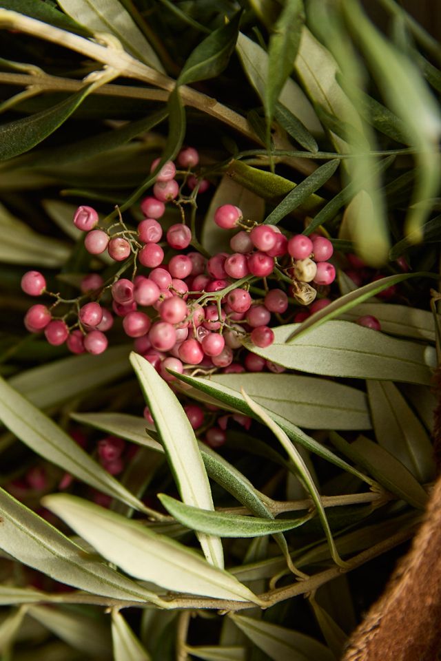 Fresh Olive + Pepperberry Wreath #1