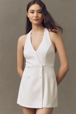 Mare Mare Halter V-neck Blazer Romper
