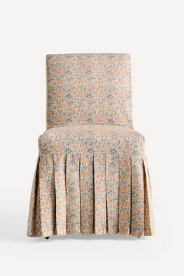 Anthropologie Layla Printed Ruffle Slipcover In Green