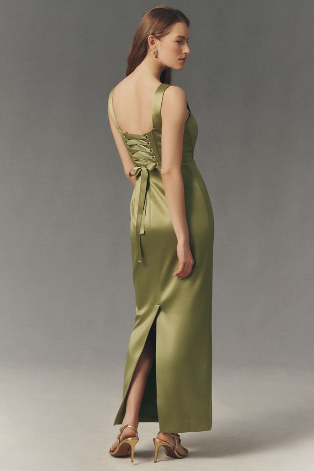 BHLDN Gabby Sleeveless Square-Neck Corset Maxi Dress #1