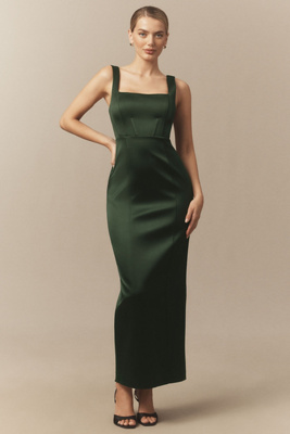 Gabby Sleeveless Square-Neck Corset Maxi Dress