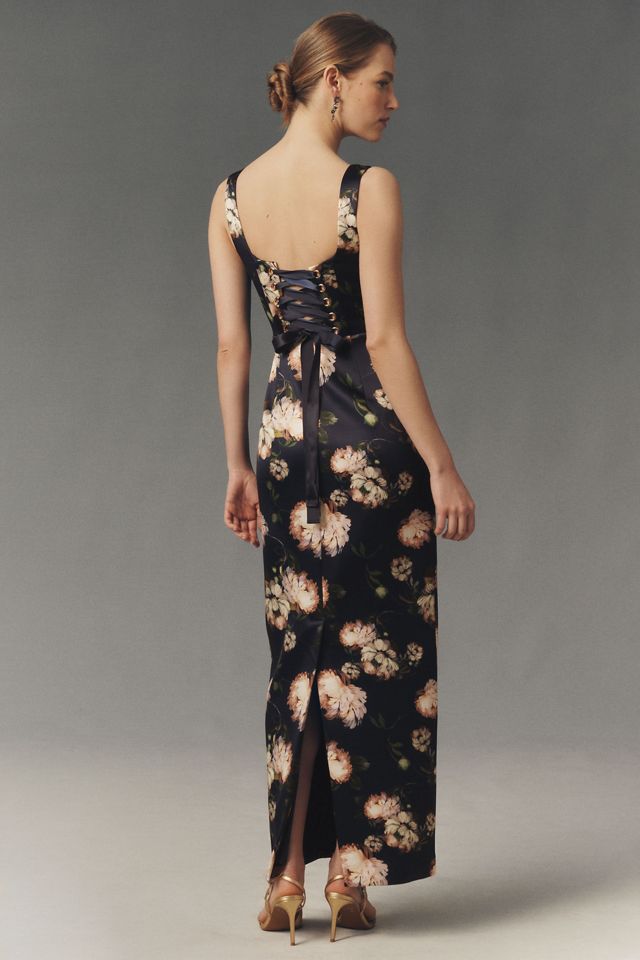 BHLDN Gabby Sleeveless Square-Neck Corset Maxi Dress #1