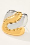 Wavy Mixed Metal Post Earrings