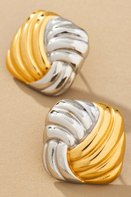 By Anthropologie Mixed Metal Crisscross Post Earrings