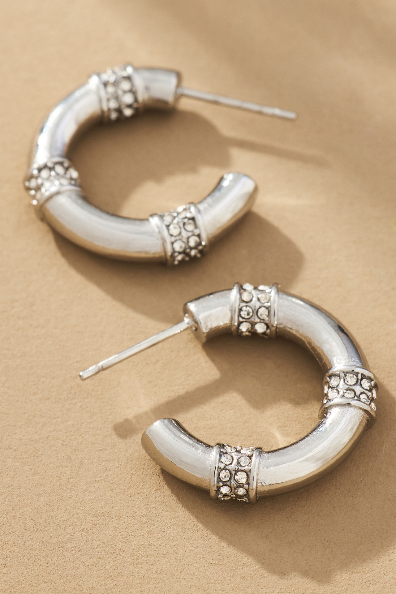 Glitz Tube Hoop Earrings