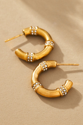 By Anthropologie Glitz Tube Hoop Earrings In Gold