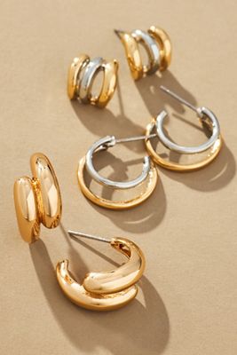 Coin Charm Huggie Earrings