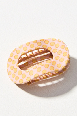 Teleties Round Flat Hair Clip In Yellow