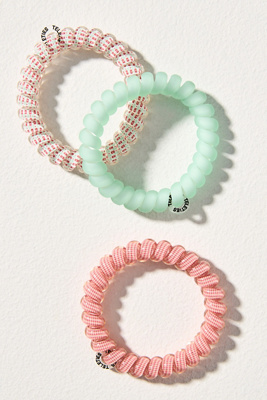 Teleties Large Spring Coil Hair Ties, Set Of 3 In Orange