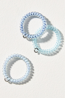 Teleties Small Spring Coil Hair Ties, Set Of 3 In Blue