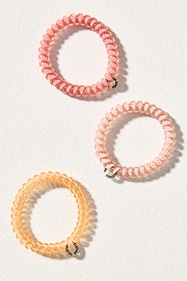 Teleties Small Spring Coil Hair Ties, Set Of 3 In Orange