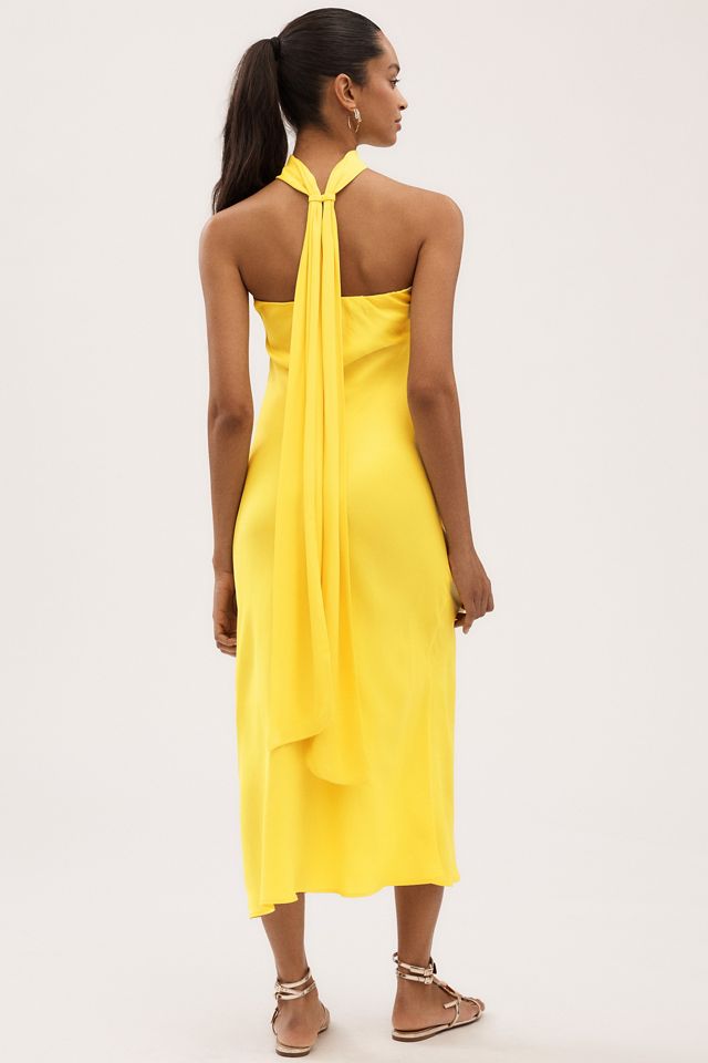 BHLDN Leah Strapless Satin Scarf Midi Slip Dress #1