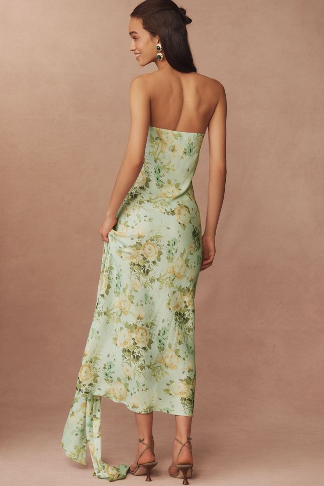 BHLDN Leah Strapless Satin Scarf Midi Slip Dress #2