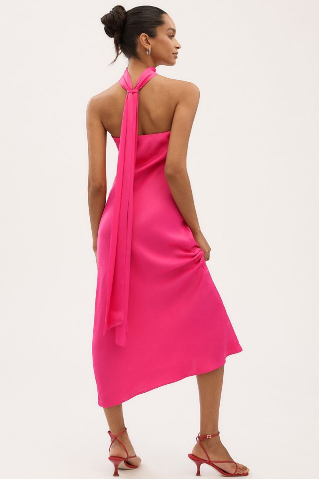 BHLDN Leah Strapless Satin Scarf Midi Slip Dress #1