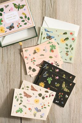 Botanical Thank You Cards, Set of 8