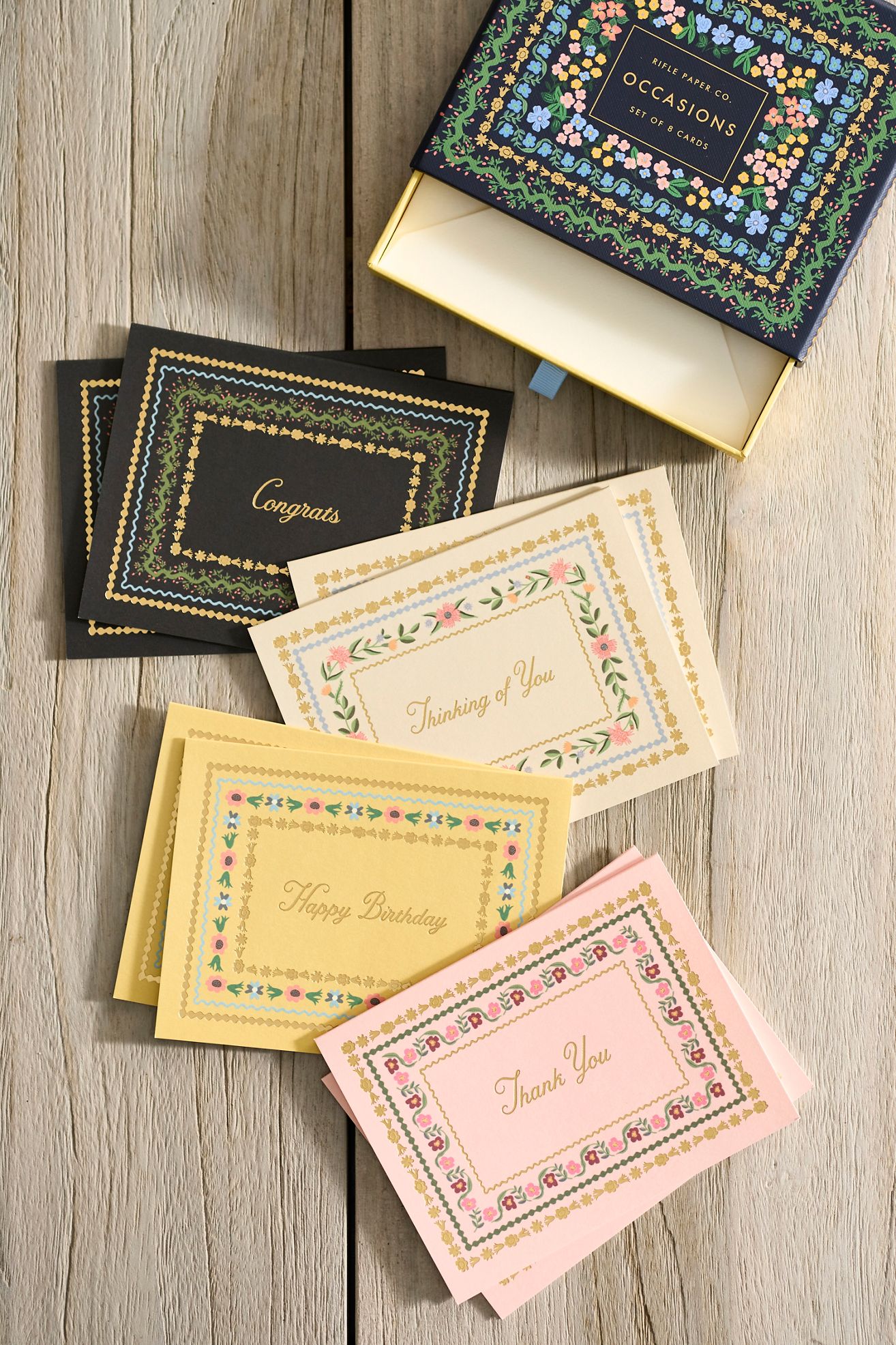 Botanical Occasion Cards, Set of 8 - Multi, Standard, One Size