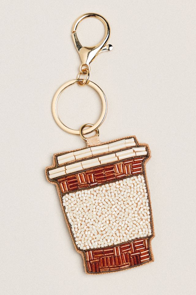 Beaded Coffee Bag Charm #1