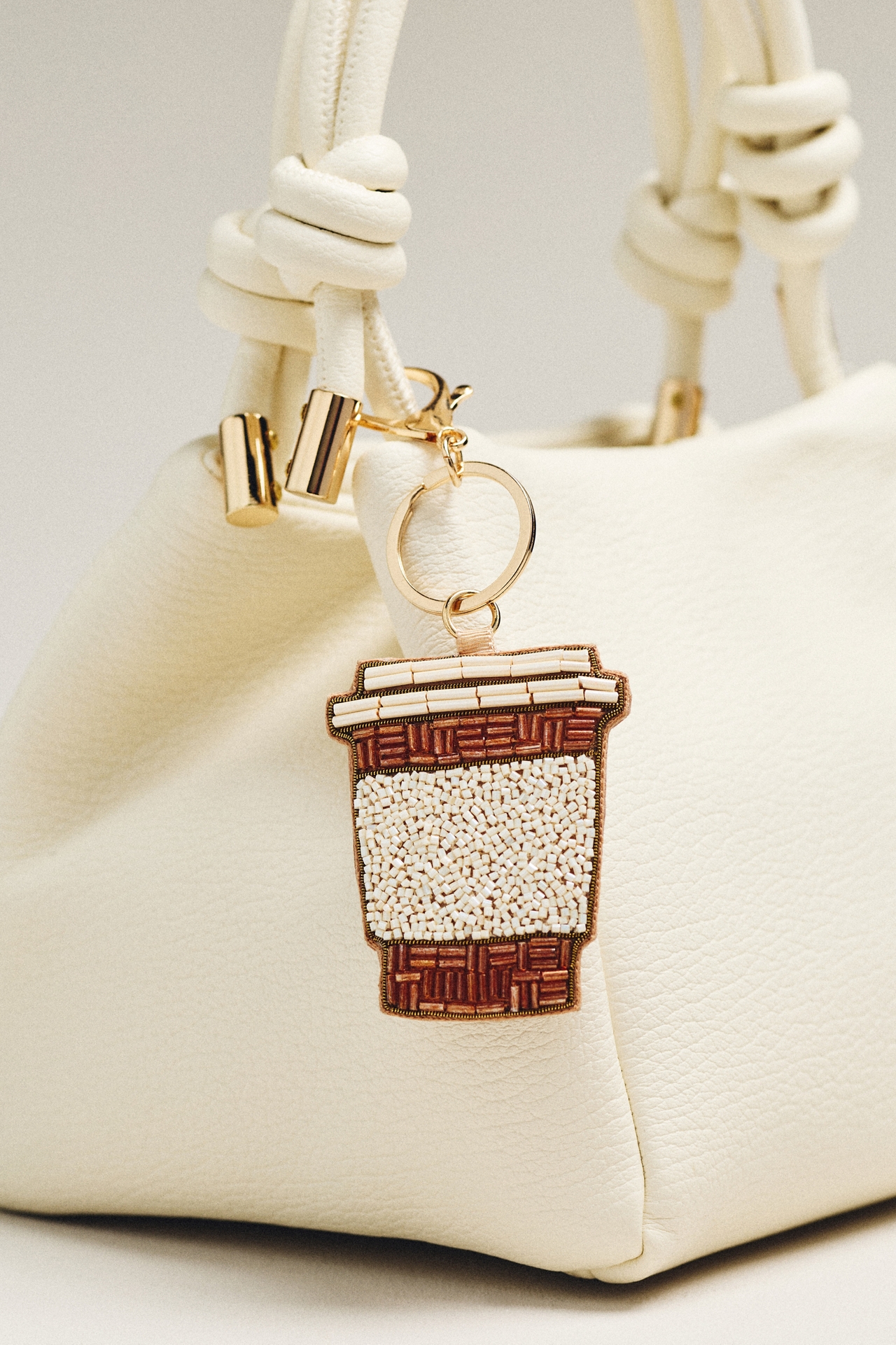 Beaded Coffee Bag Charm