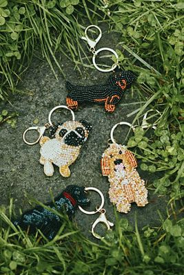 Beaded Fruit Icon Bag Charm