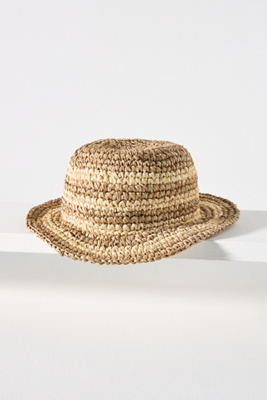 Friends Of Friends Hat Co Bingin Raffia Bucket Hat In Beige