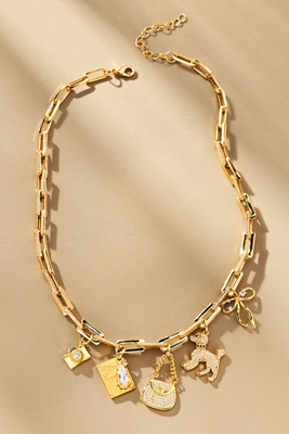 Boxbar Dainty The It Girl Charm Necklace In Gold