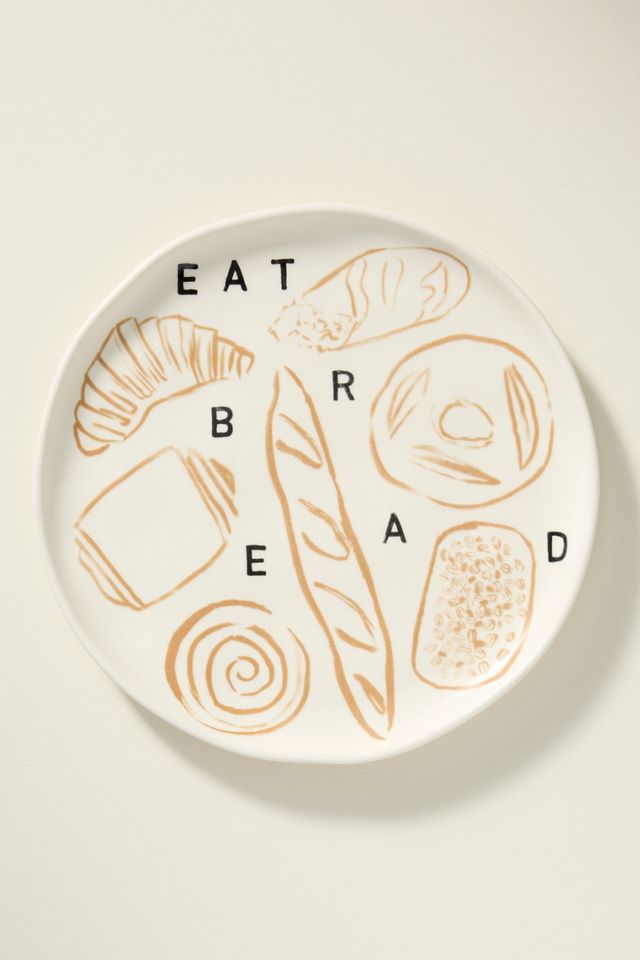 Phthalo Ruth Stoneware Eat Bread Dessert Plate #1