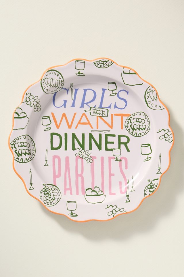 Phthalo Ruth Girls Want Dinner Parties Dessert Plate #1