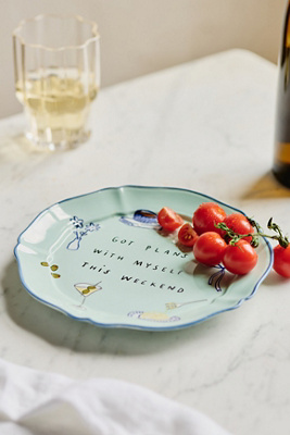Hollie Startup Got Plans With Myself Stoneware Dessert Plate
