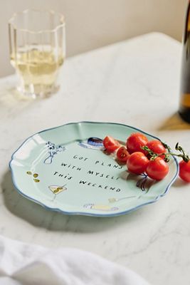 Hollie Startup Got Plans with Myself Stoneware Dessert Plate