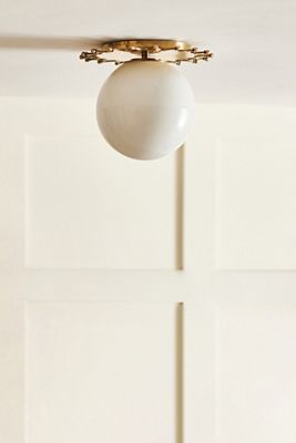 Quinn Sun Brass Glass Globe Ceiling Light