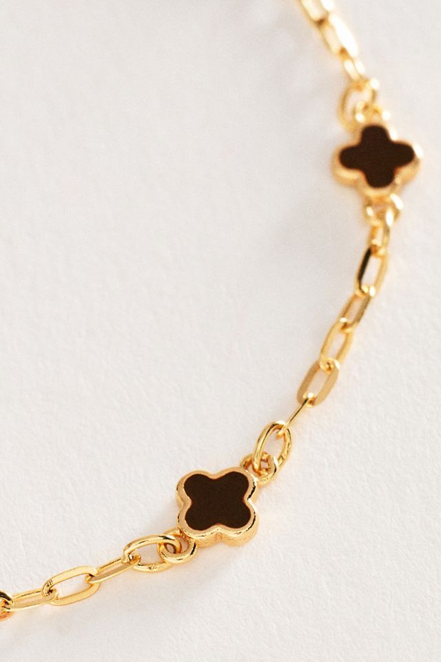 Anthropologie Gold Crystal-Trim Clover Bracelet Watch Anthropologie Watches for Women on Sale up to 90% Off: Poshmark main image 2