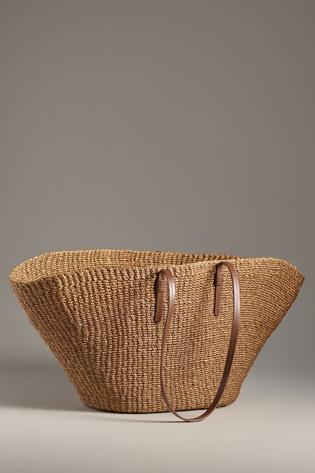 POOLSIDE The East West Raffia Charm Tote #1