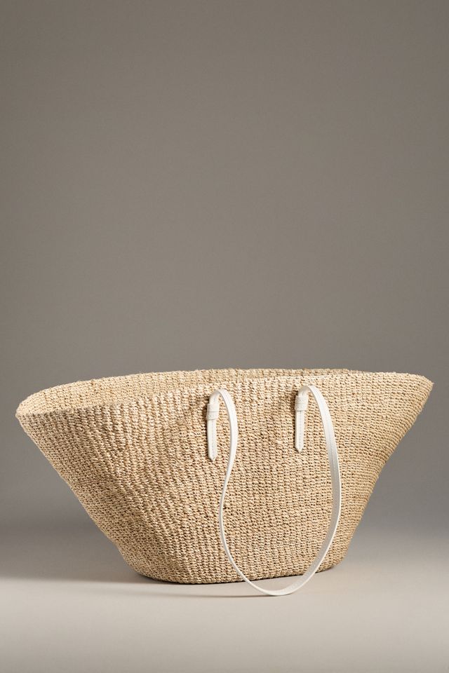 POOLSIDE The East West Raffia Charm Tote #1