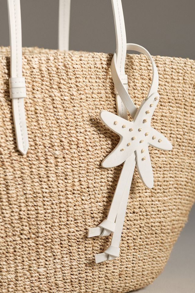 POOLSIDE The East West Raffia Charm Tote #2