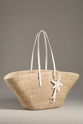 POOLSIDE Ravello Floral Straw Bucket Bag | Anthropologie