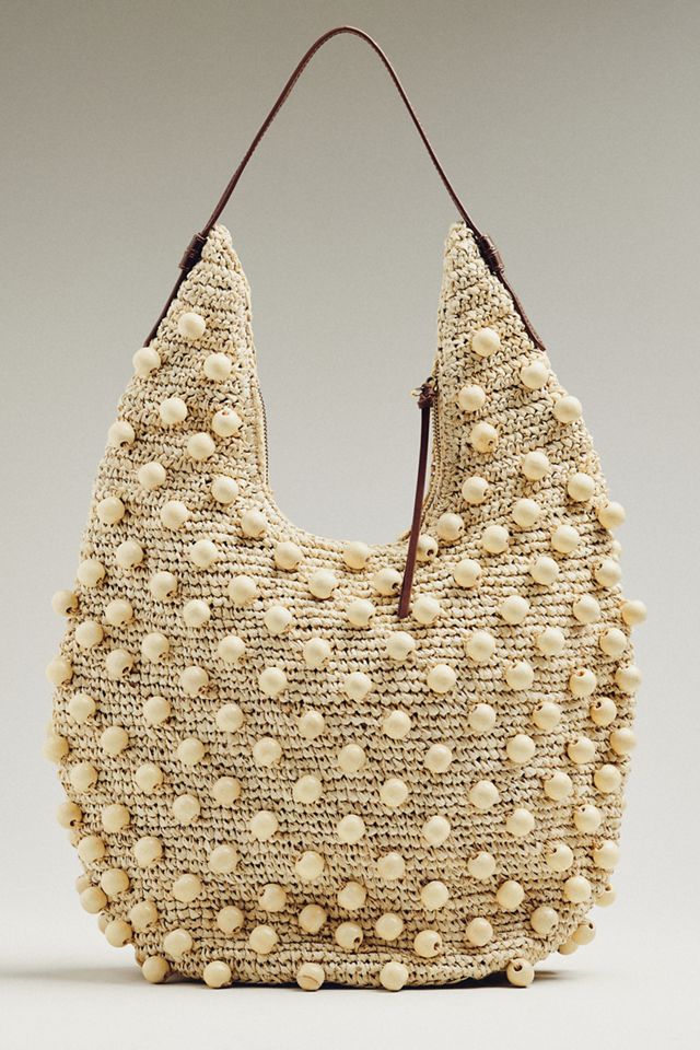 POOLSIDE Brighton Slouchy Beaded Shoulder Bag #1