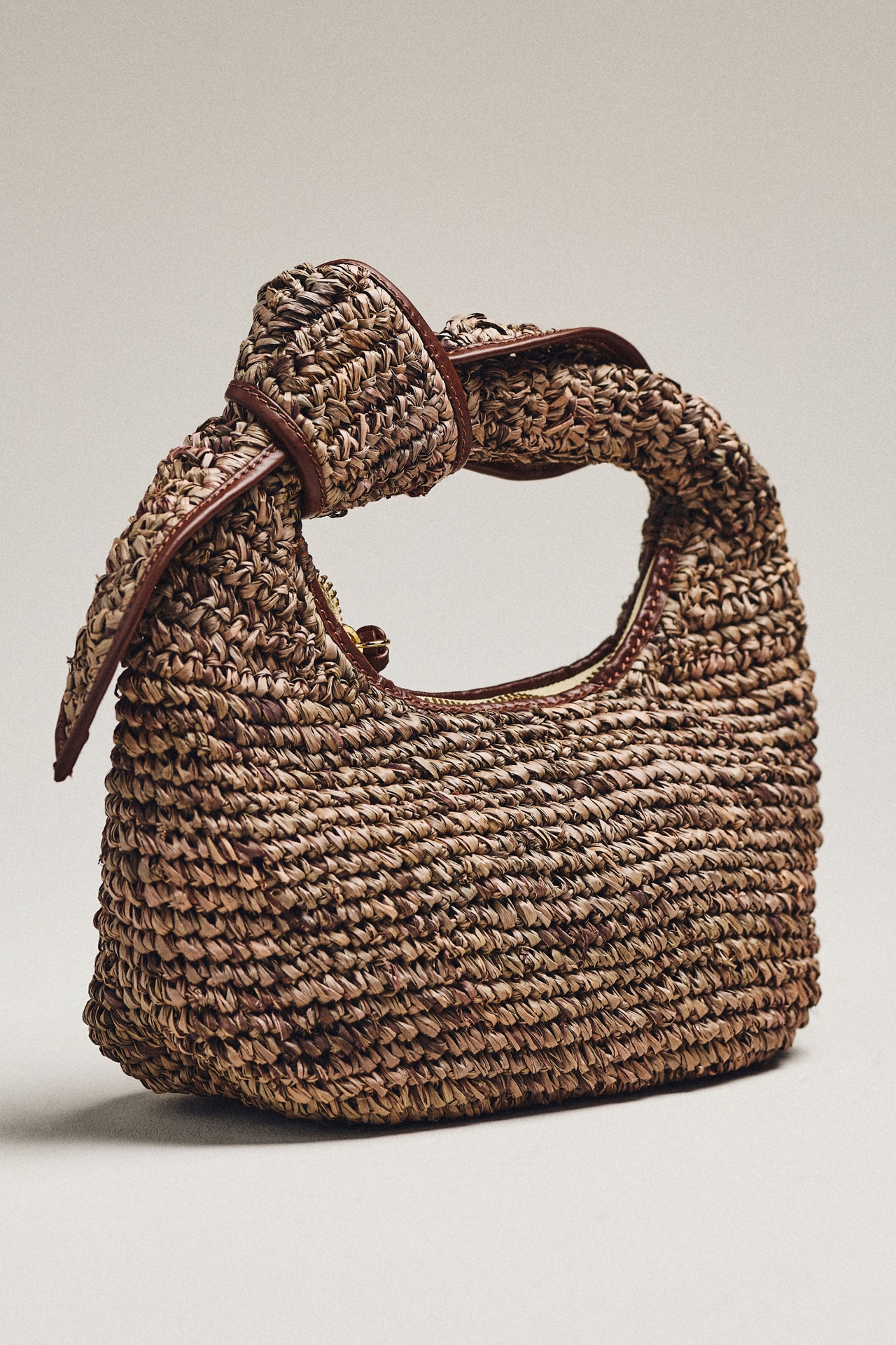 POOLSIDE The Josie Raffia Top-Handle Bag