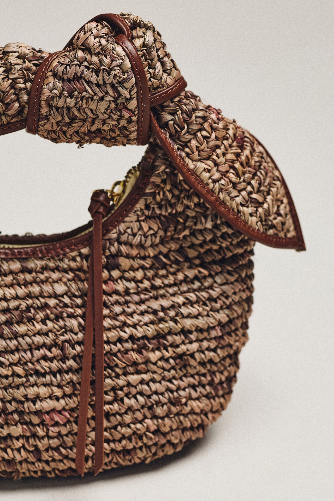 POOLSIDE The Josie Raffia Top-Handle Bag